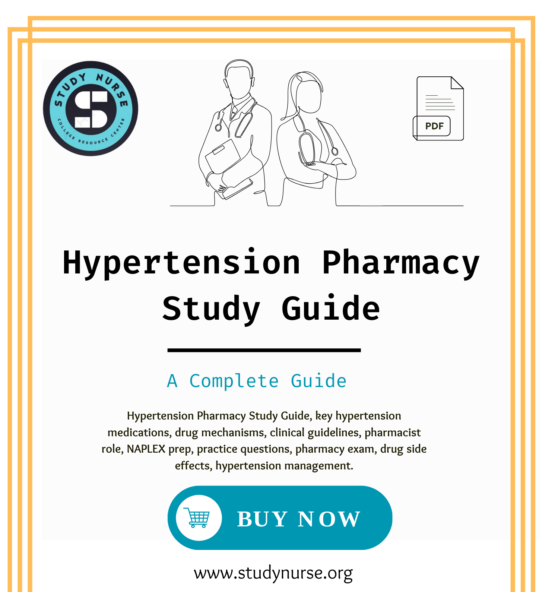 Hypertension Pharmacy Study Guide NAPLEX & Pharmacy School Prep