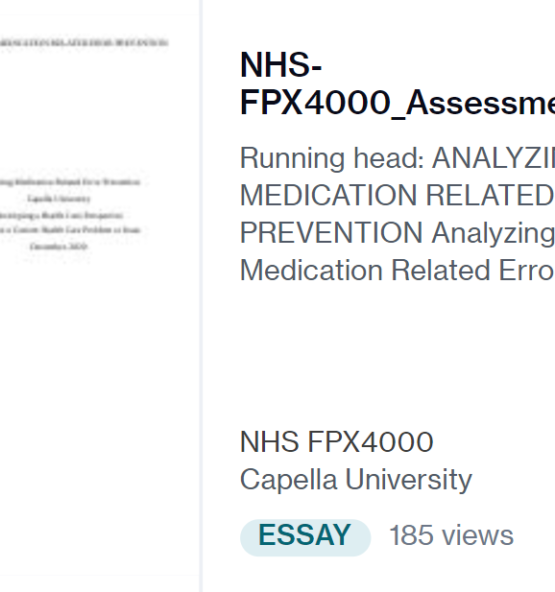 NHS-FPX4000 assessment 3 solution