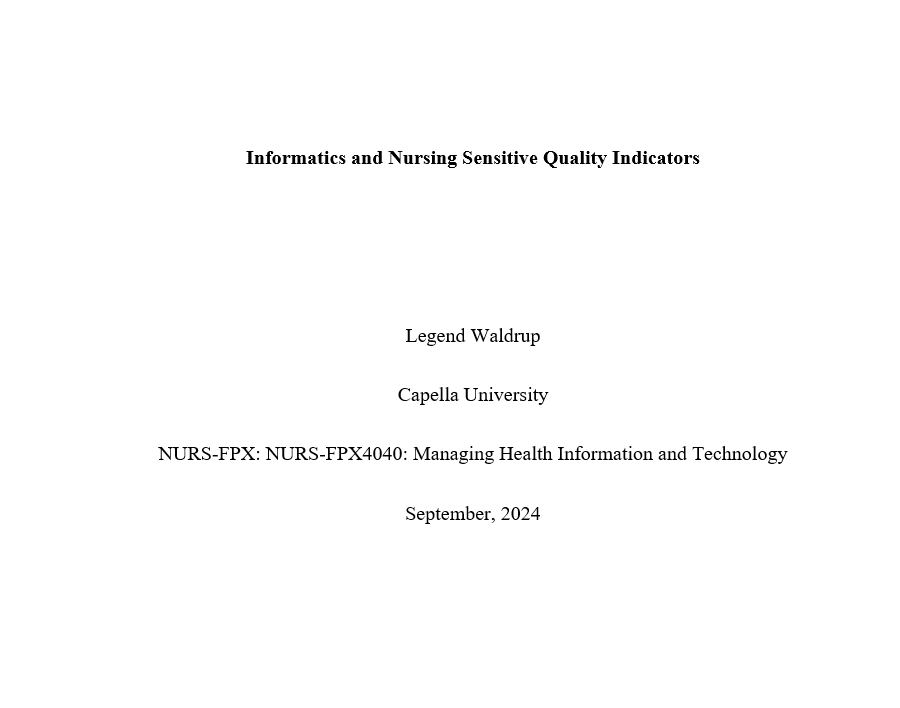 NURS-FPX Assessment 4-1 solution