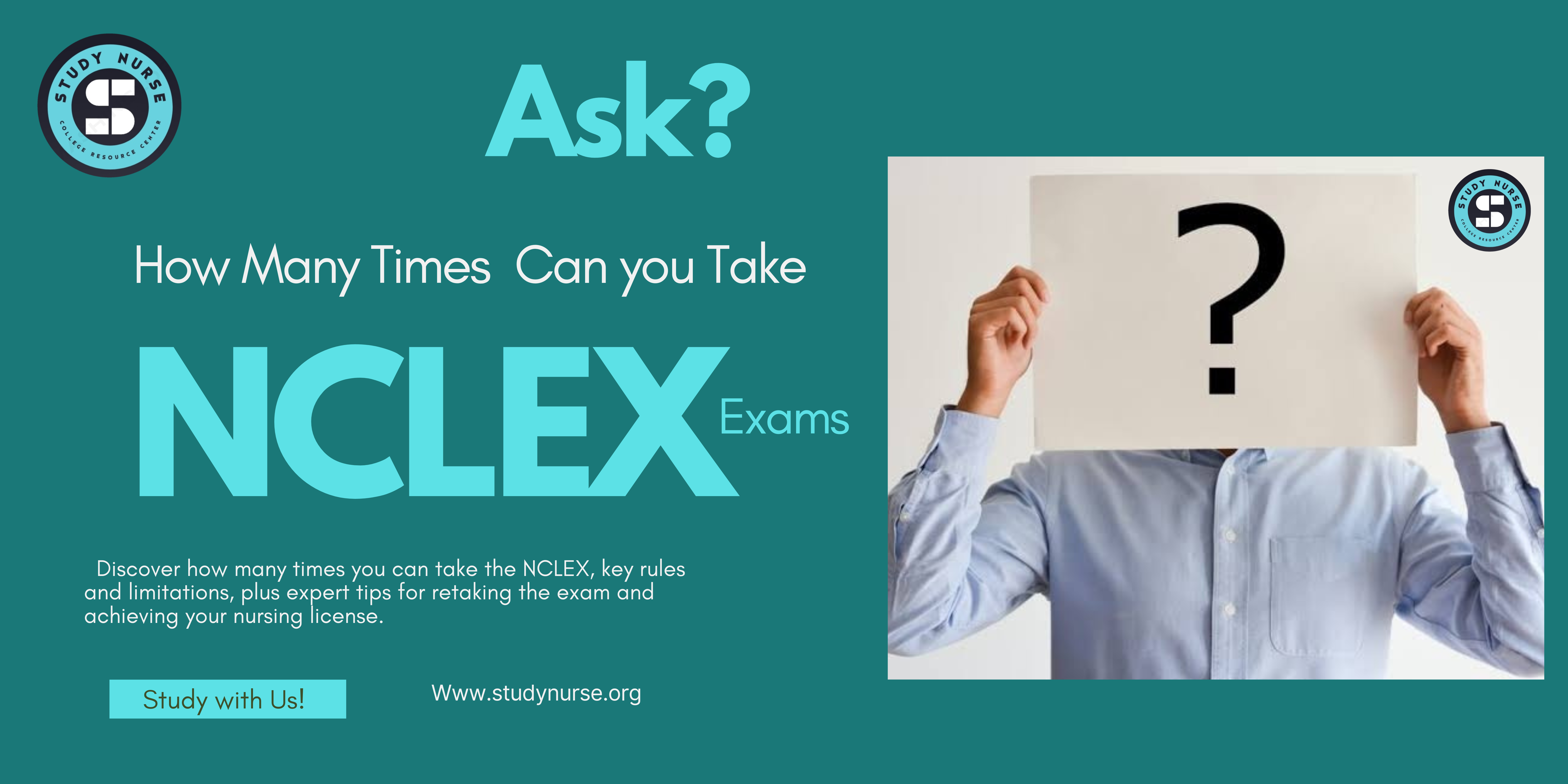 this guide illustrates the NCLEX exam retake policy, showing the number of attempts allowed and the waiting periods between each retake according to united states nursing state regulations.